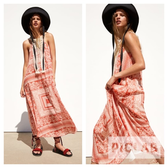 Zara Dresses & Skirts - Zara red matching printed dress Zara Dresses & Skirts - Zara red matching printed dress